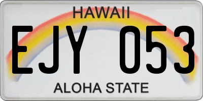 HI license plate EJY053