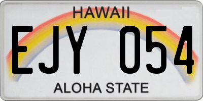HI license plate EJY054