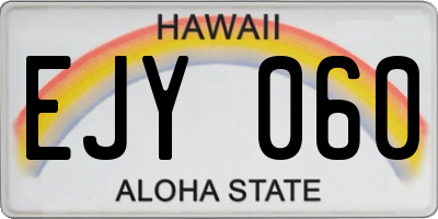 HI license plate EJY060