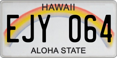 HI license plate EJY064