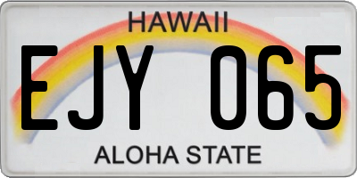 HI license plate EJY065
