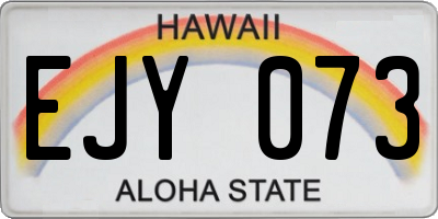 HI license plate EJY073