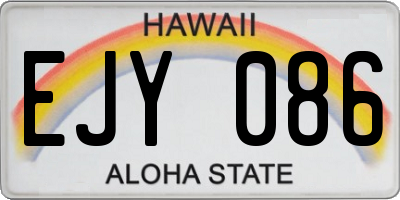 HI license plate EJY086