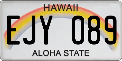 HI license plate EJY089