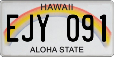 HI license plate EJY091