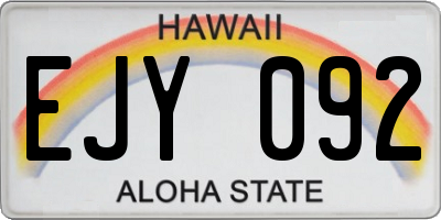 HI license plate EJY092