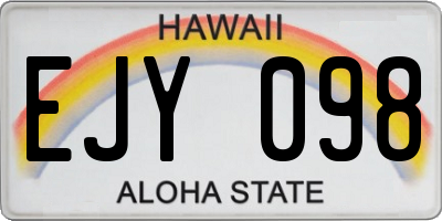 HI license plate EJY098