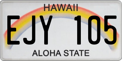 HI license plate EJY105