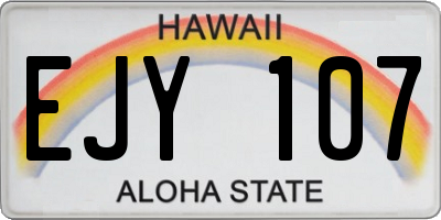 HI license plate EJY107