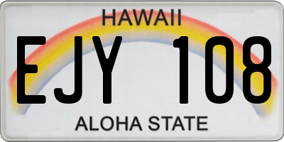 HI license plate EJY108