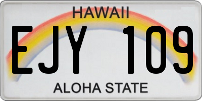 HI license plate EJY109