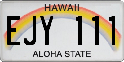 HI license plate EJY111