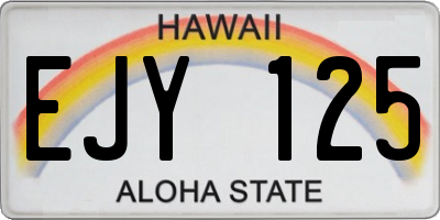 HI license plate EJY125