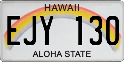 HI license plate EJY130
