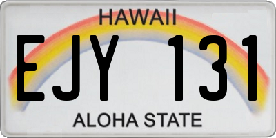 HI license plate EJY131
