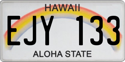 HI license plate EJY133