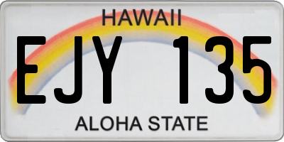 HI license plate EJY135