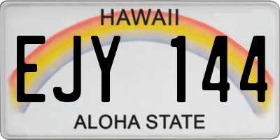 HI license plate EJY144