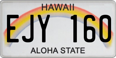 HI license plate EJY160