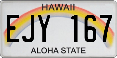 HI license plate EJY167