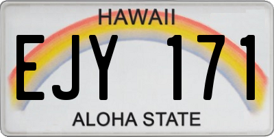 HI license plate EJY171