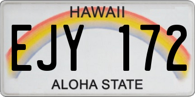 HI license plate EJY172