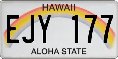 HI license plate EJY177