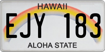 HI license plate EJY183