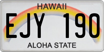 HI license plate EJY190