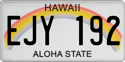 HI license plate EJY192