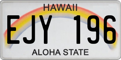 HI license plate EJY196