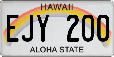 HI license plate EJY200