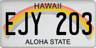 HI license plate EJY203
