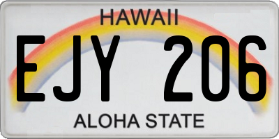 HI license plate EJY206
