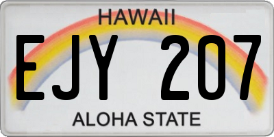 HI license plate EJY207
