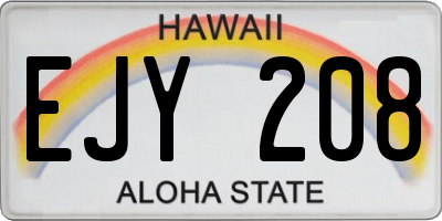 HI license plate EJY208