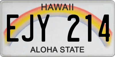 HI license plate EJY214