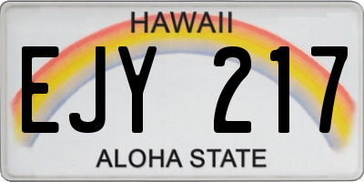 HI license plate EJY217