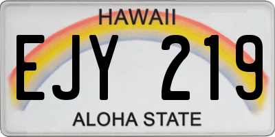 HI license plate EJY219