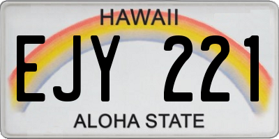 HI license plate EJY221