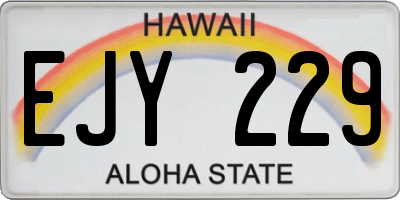 HI license plate EJY229