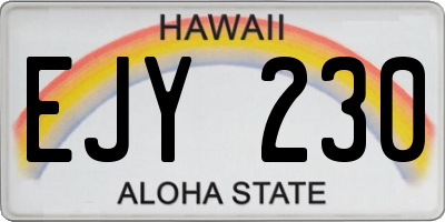 HI license plate EJY230