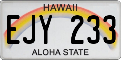 HI license plate EJY233