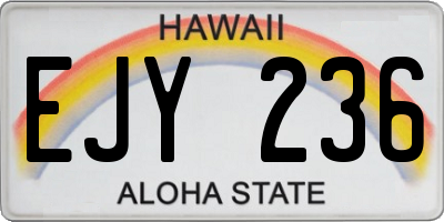 HI license plate EJY236