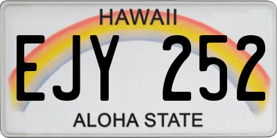 HI license plate EJY252