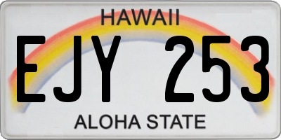 HI license plate EJY253