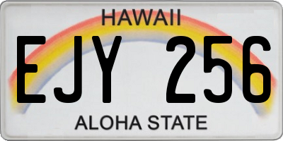 HI license plate EJY256