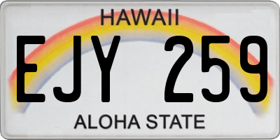 HI license plate EJY259