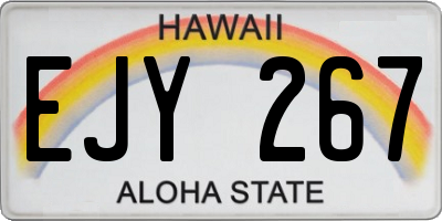 HI license plate EJY267