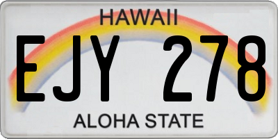 HI license plate EJY278